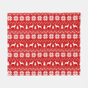 Weimaraner Silhouettes   Kerstmis Weim Dogs Fleece Deken