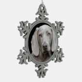 Weimaraner Silver Gray Tin Sneeuwvlok Ornament (Links)