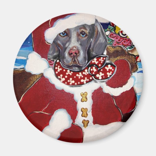 Weimaraner Sinterklaas Magneet (Voorkant)