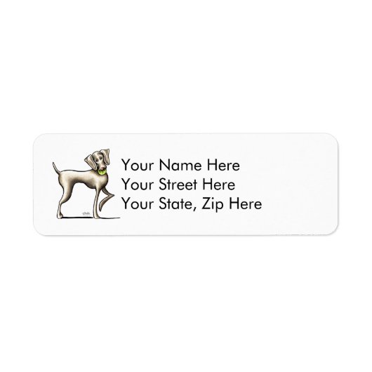 Weimaraner Tennis Pro Etiket (Voorkant)