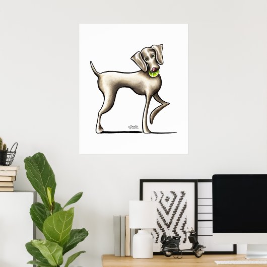 Weimaraner Tennis Pro Poster (Thuiskantoor)