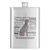 Weimaraner Traits Flask Heupfles (Voorkant)