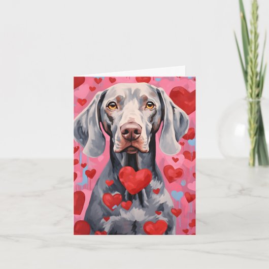 Weimaraner Valentijnsdag Kaart (Voorkant)