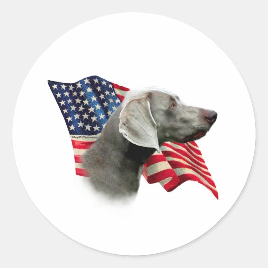 Weimaraner Vlag Ronde Sticker (Voorkant)