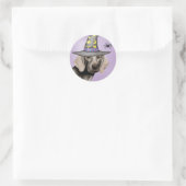 Weimaraner Witch Ronde Sticker (Tas)