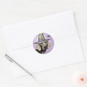 Weimaraner Witch Ronde Sticker (Envelop)
