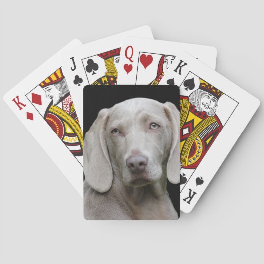 Weimaraner Zilver Grijs Pokerkaarten (Achterkant)