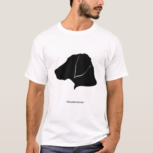 Weimaraner - zwart Silhouette T-shirt (Voorkant)