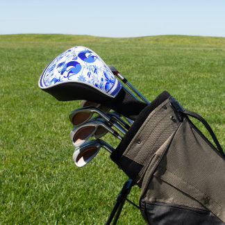 Weimaraners, Konijnen en Vogels Otomi Blauw & Wit Golfheadcover
