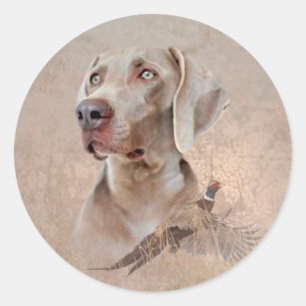 Weimarantaat Poster Canvas Afdruktaplaag Acrylveze Ronde Sticker