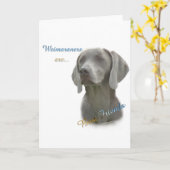Weimeraner Beste Vriend 2 Kaart (Gele Bloem)
