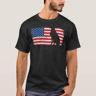 Weimeraner Labrador Patriotic American Flag Vintag T-shirt