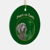 Weimeraner Vrede op Aarde Sleutelhanger Keramisch Ornament (Rechts)