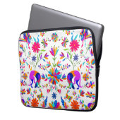 Weims, Rabbits, & Birds Otomi styled pattern Laptop Sleeve (Voorkant Links)