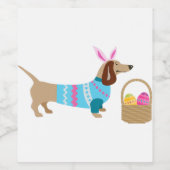Weiner Daschund Easter Doxie In Dog Wijn Etiket (Enkel label)