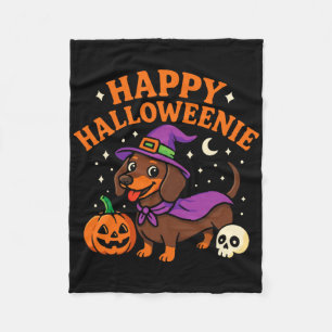 Weiner Dog Witch Happy Halloweenie Schattige Hallo Fleece Deken
