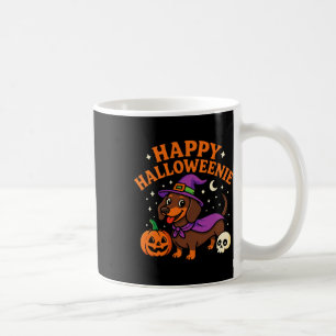Weiner Dog Witch Happy Halloweenie Schattige Hallo Koffiemok