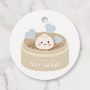 Weinig Baby shower blauw bedankt Bedankjes Labels