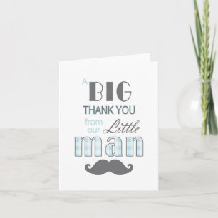 Weinig Baby shower van het Man dankt u kaardt Snor Bedankkaart