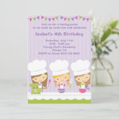 Weinig Chef Baking Birthday Party uitnodigingen (Staand voorkant)