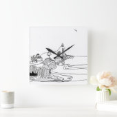 Weinig filosoof vierkante klok (Huis)