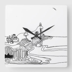 Weinig filosoof vierkante klok