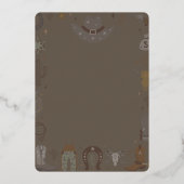 weinig genderneutraal western BBQ feest Folie Uitnodiging (Achterkant)