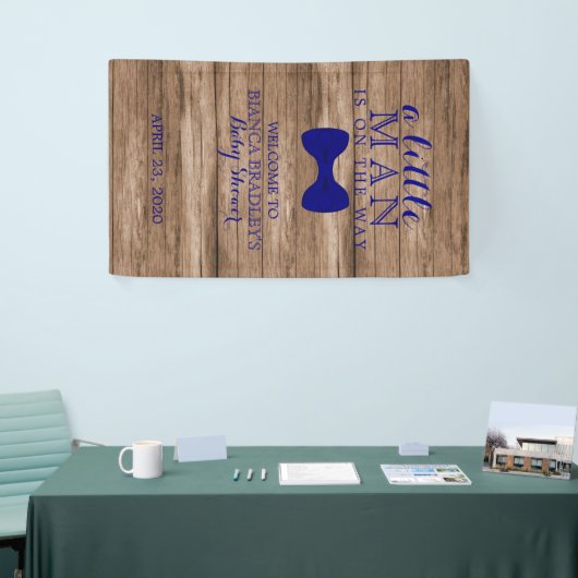 Weinig Man Baby shower | Rustiek Hout Navy Bow str Spandoek (Beurs)