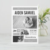 Weinig Man Fotocollage geboorteaankondiging Aankondiging (Staand voorkant)