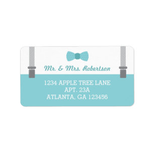 Weinig Man retouradressetiket, Aqua en Grijs Etiket