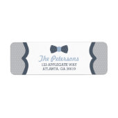 Weinig Man retouradressetiket, blauw en grijs Etiket (Voorkant)