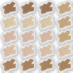 Weinig multiculturele handwas sticker