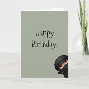 Weinig Ninja op Wijze Groene Gelukkige Verjaardag Kaart