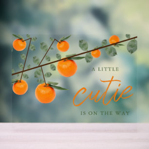 Weinig Oranje geslacht Neutraal Baby shower Acryl Bord