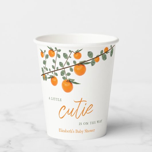 Weinig Oranje geslacht Neutraal Baby shower Papieren Bekers (Achterkant)