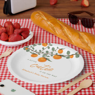 Weinig Oranje geslacht Neutraal Baby shower Papieren Bordje