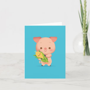 Weinig Piggy Notecard Kaart