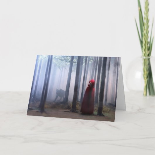 Weinig Rode Berijdende Kap op Halloween Kaart (Voorkant)