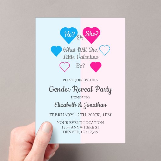 Weinig Valentijn Valentijnsdag Acryl Uitnodigingen (Insitu (Draagbaar))