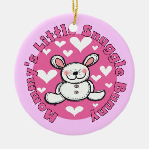 Weinig van de mama nestelt zich Konijntje Keramisch Ornament