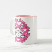 Weinig van de mama nestelt zich Konijntje Tweekleurige Koffiemok (Voorkant links)