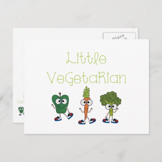 Weinig Vegetariër Briefkaart (Voorkant / Achterkant)