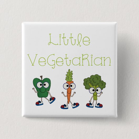 Weinig Vegetariër Vierkante Button 5,1 Cm (Voorkant)
