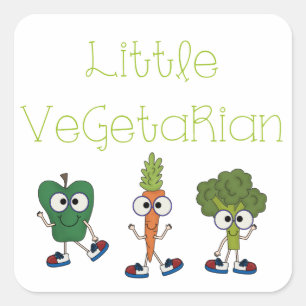 Weinig Vegetariër Vierkante Sticker
