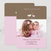 Weinig zuster Foto geboorteaankondiging Aankondiging (Voorkant / Achterkant)