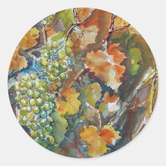 Weinreben Ronde Sticker (Voorkant)