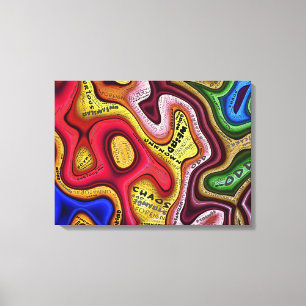 Weird Abstract Typografie Canvas Afdruk