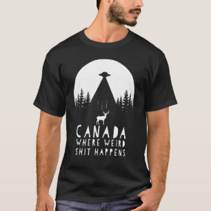 Weird Alien Canada Elk Ontvoering door Flying Sauc T-shirt