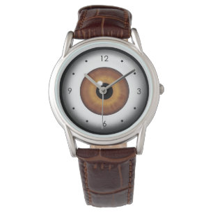 Weird Brown Eye Eyeball Custom Polshorloge Horloge