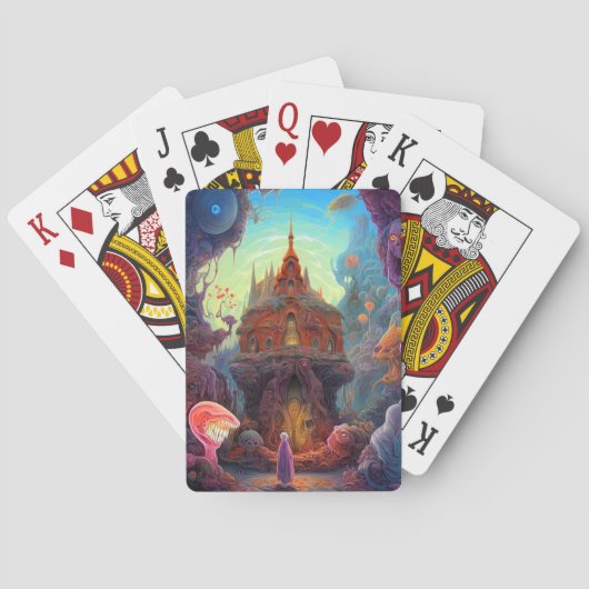 Weird Creepy House Surreal Art Pokerkaarten (Achterkant)
